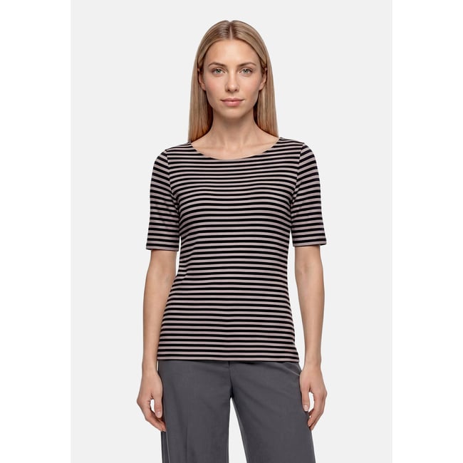 T-shirt basique manches courtes taupe/black <span itemprop=