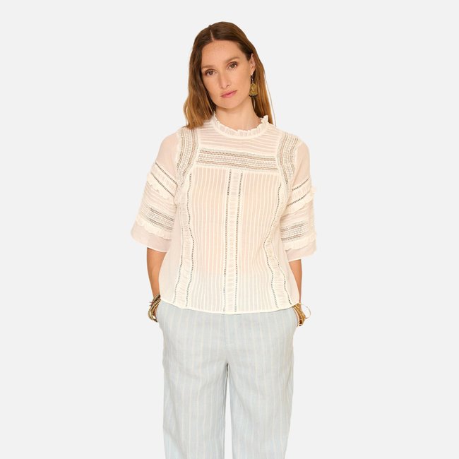 Blouse CAROLINA blanc <span itemprop=