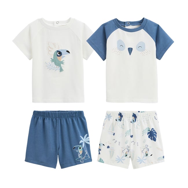 Lot de 2 pyjamas short enfant 2 pièces Toucana bleu <span itemprop=