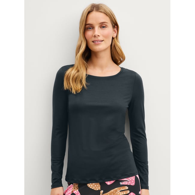T-shirt manches longues Modal FAVOURITES classic black <span itemprop=