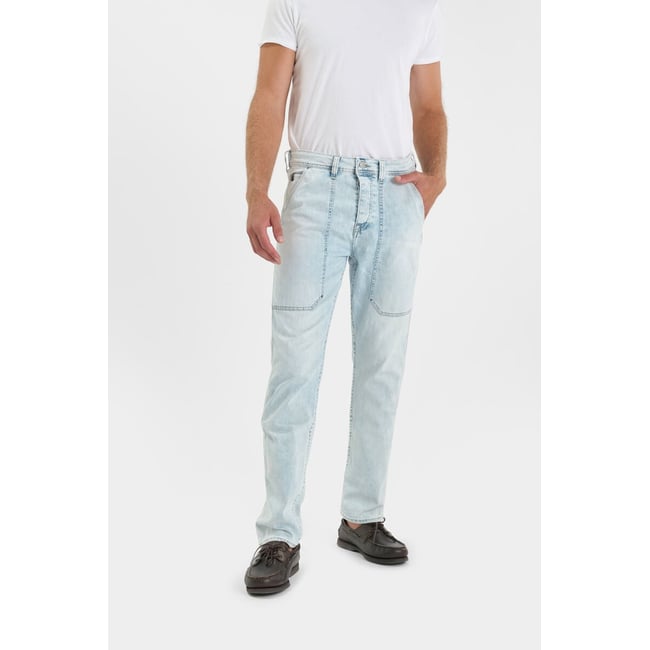 Jeans droite loose , longueur 34 blue <span itemprop=
