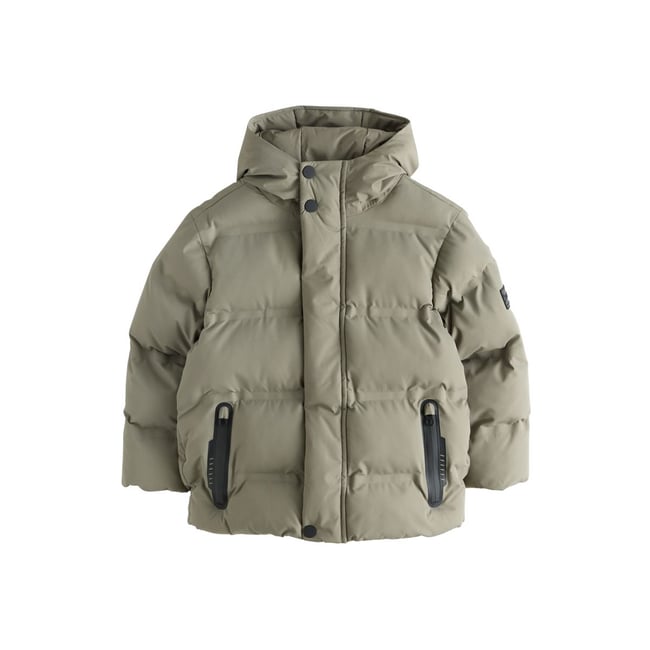 Manteau matelassé imperméable vert kaki <span itemprop=