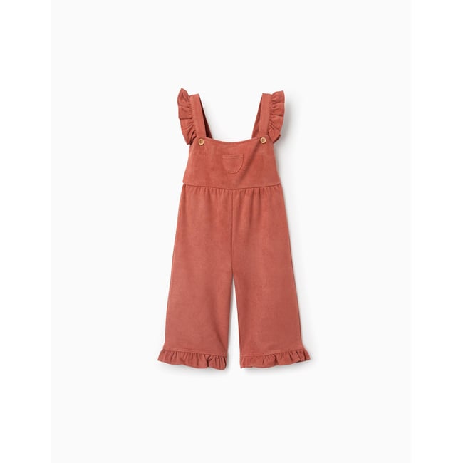 Salopette à jambe large avec volants marrón <span itemprop=