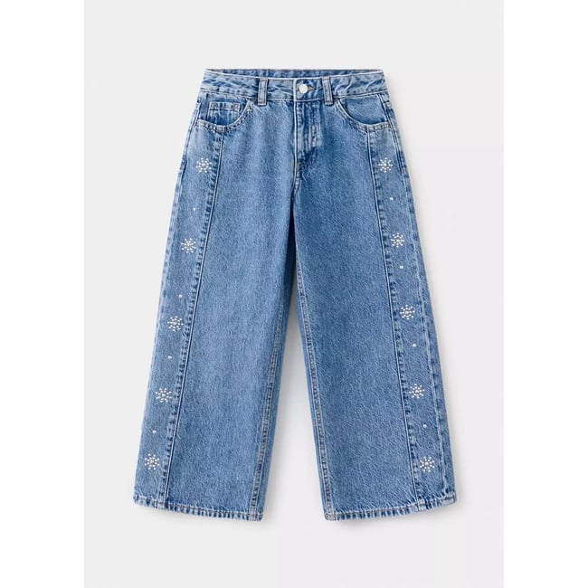 Jean large à clous bleu moyen <span itemprop=