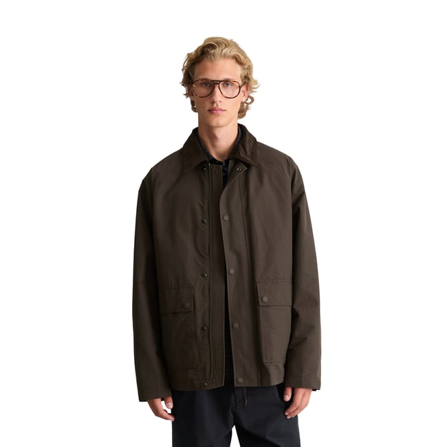 Veste de travail décontractée en mélange de coton bio résistant marron <span itemprop=