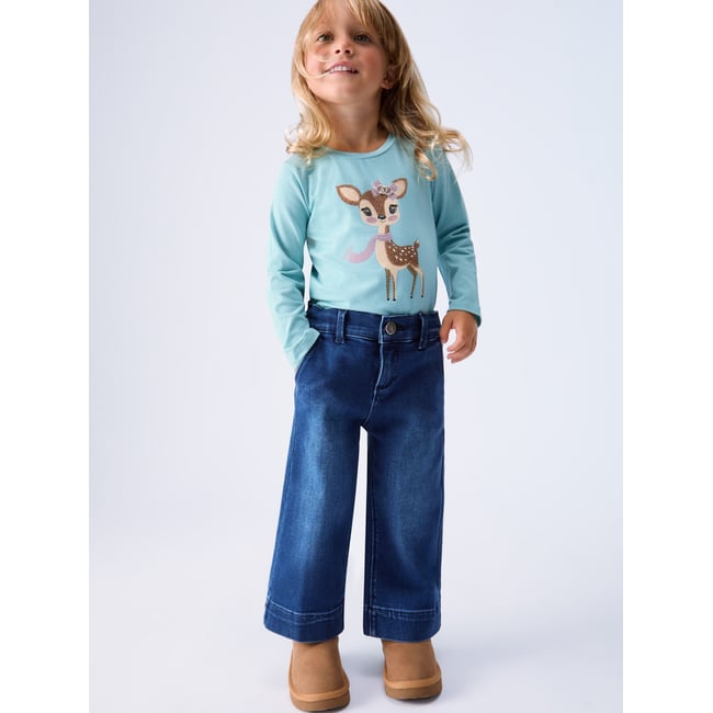 T-shirt en jersey avec imprimé bleu clair <span itemprop=