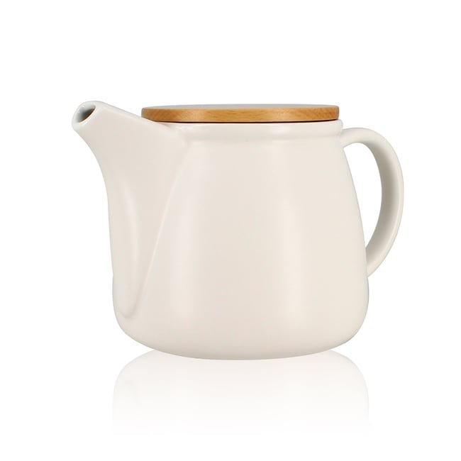 OGO LIVING Théière En Verre Borosilicate 1L Avec Couvercle Acacia - Infuseur Inox Pour Thé Et Tisane
