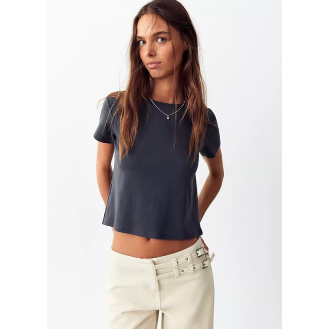 T-shirt manches courtes gris anthracite <span itemprop=