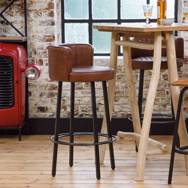 Tabouret de bar  TIAGO Couleur marron <span itemprop=