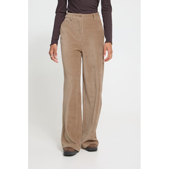 Pantalon en velours, coupe droite, jambes larges - ICHI