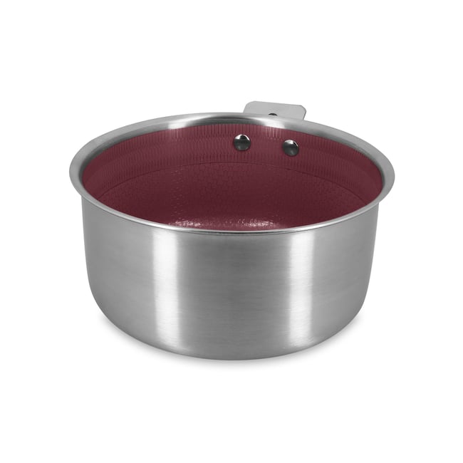 Casserole 18cm en acier inoxydable, AGLAE lie de vin <span itemprop=