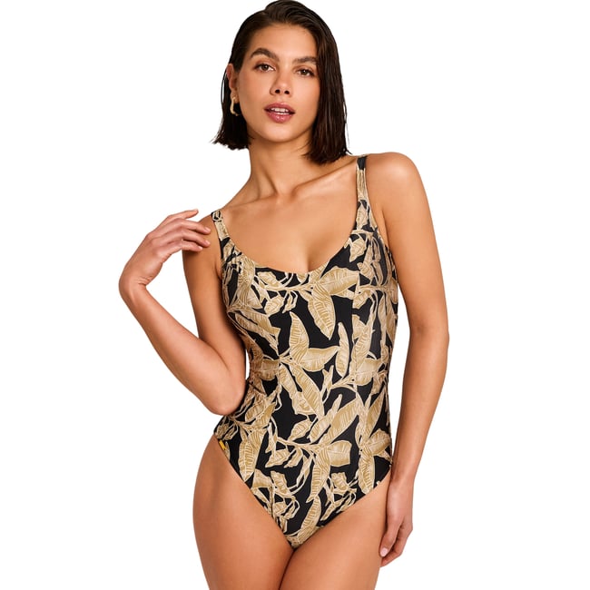 Maillot de bain une pièce non préformé sans armatures SALVIA noir <span itemprop=