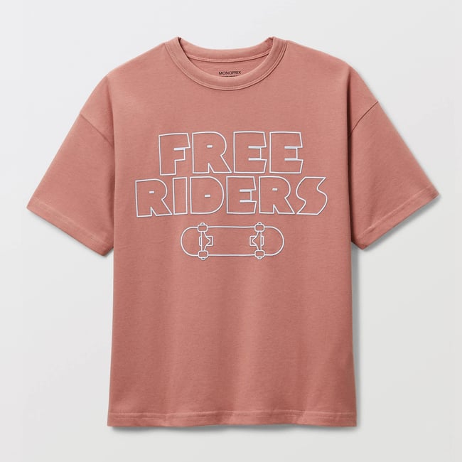 T-shirt manches courtes imprimé en coton BIO GOTS blossom <span itemprop=