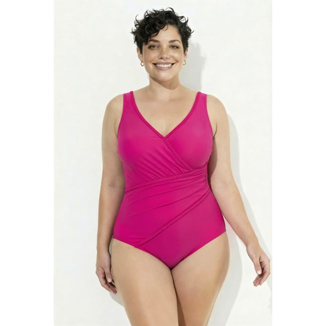 Maillot de bain à bonnets souples rose vif magenta <span itemprop=