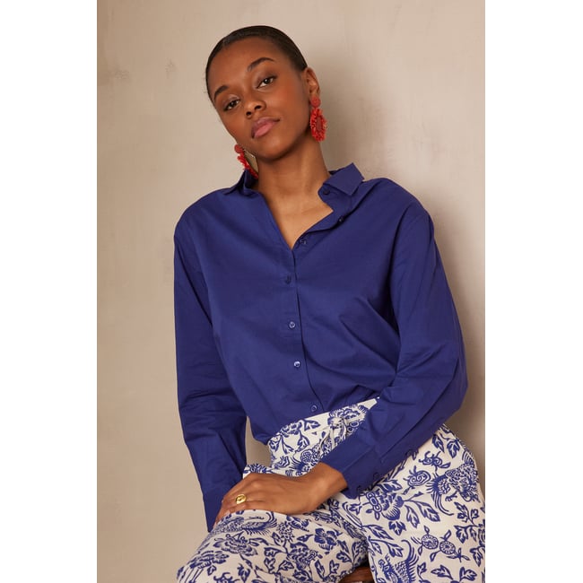 Chemise PINKY en coton bleu roi <span itemprop=