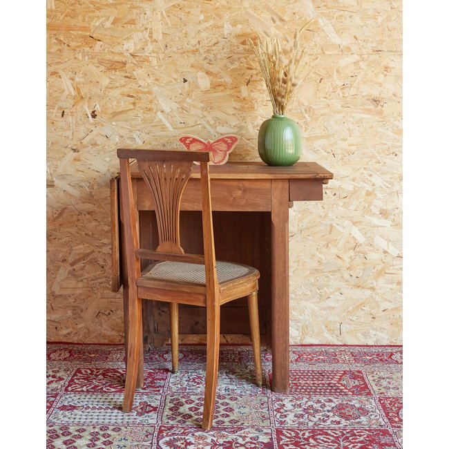 Table de couture en bois Francine N°942 - Bon état Couleur bois foncé <span itemprop=