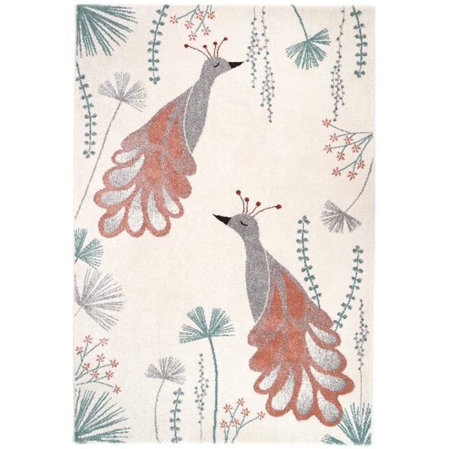 Tapis chambre enfant oiseaux SENKA Couleur gris <span itemprop=