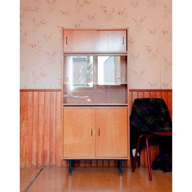 Bibliothèque vitrée contemporaine  Madeleine N°740 - Bon état Couleur bois clair <span itemprop=