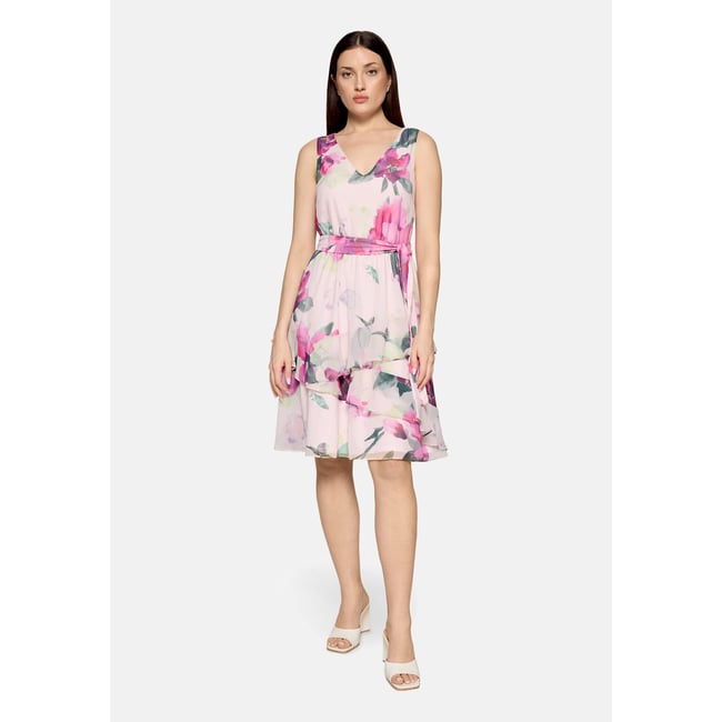 Robe de cocktail à volant rosé/dark pink <span itemprop=