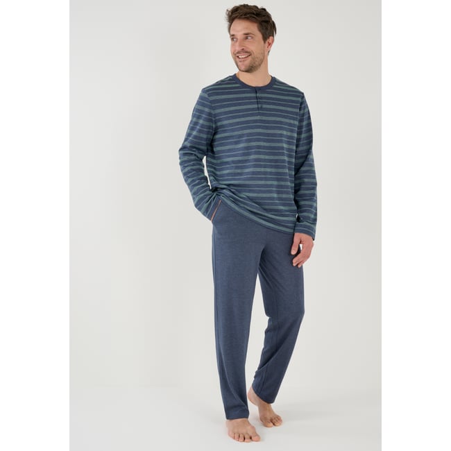 Pyjama Thermolactyl en maille jersey bleu rayé <span itemprop=