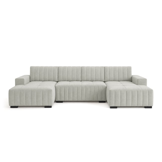 Canapé Panoramique Convertible Velours 7 places - LAZARE - LISA DESIGN