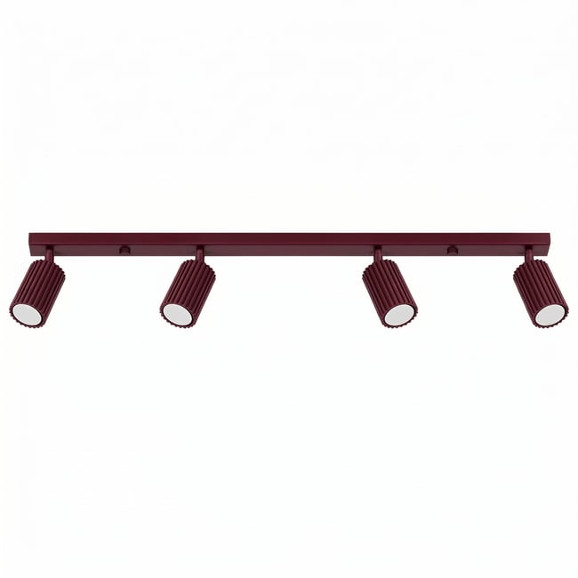 Plafonnier Aluminium Bordeaux GU10 4 KARBON Couleur bordeaux <span itemprop=