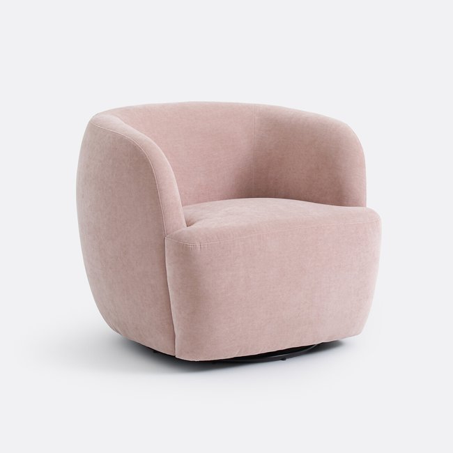 Fauteuil compact rotatif, Linete rose clair <span itemprop=