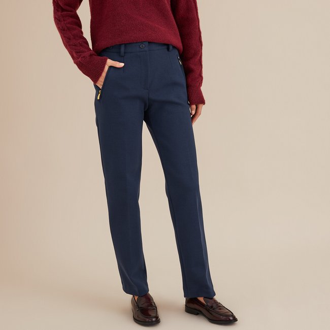 Pantalon droit, taille haute, maille stretch - ANNE WEYBURN