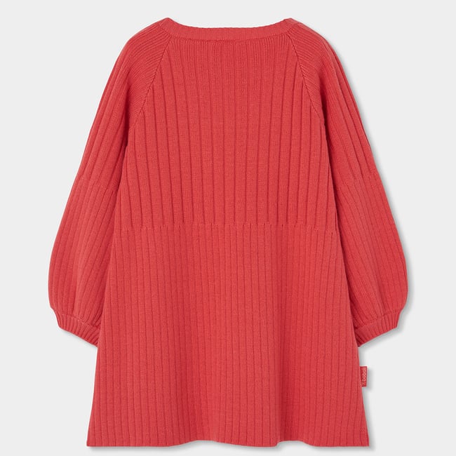 Robe bébé en maille avec fleurs rouge <span itemprop=