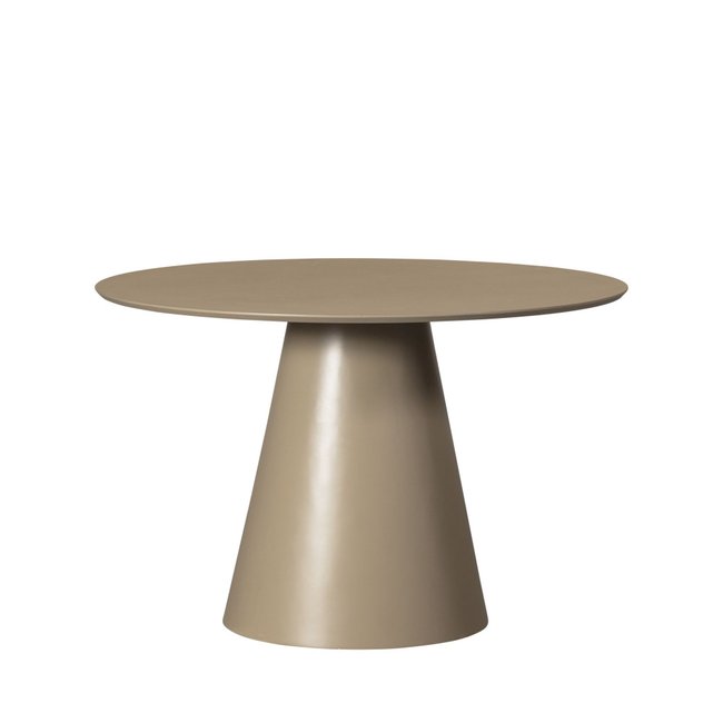 Table à manger 4 personnes ronde en bois- JORRE Couleur taupe <span itemprop=