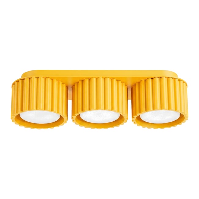 Plafonnier Aluminium Jaune Gx53 3 AURA Couleur jaune <span itemprop=