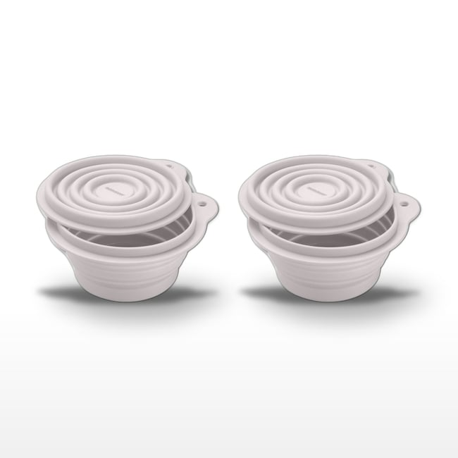 Lot de 2 boîtes hermétiques 13 cl avec 2 ustensiles STORAGE blanc <span itemprop=