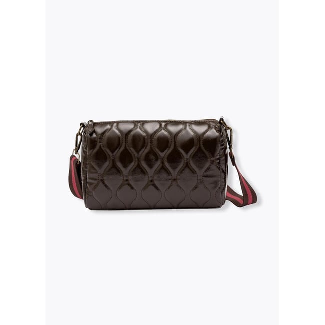 Sac matelassé verni marron <span itemprop=