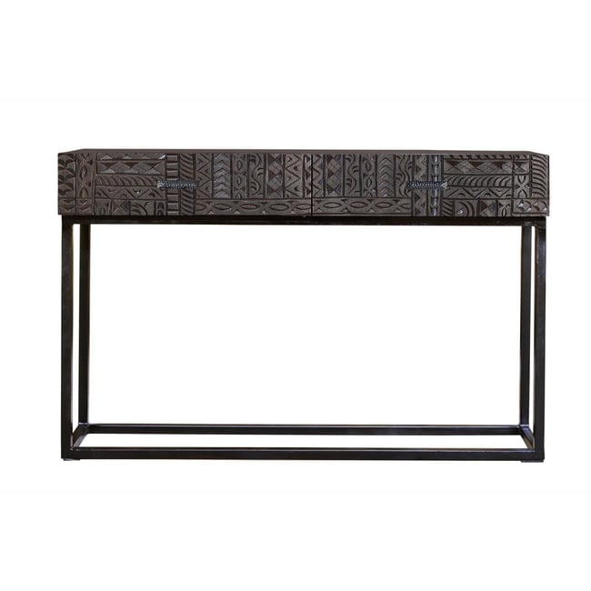 Console 2 tiroirs - UDÉLIE Couleur marron <span itemprop=