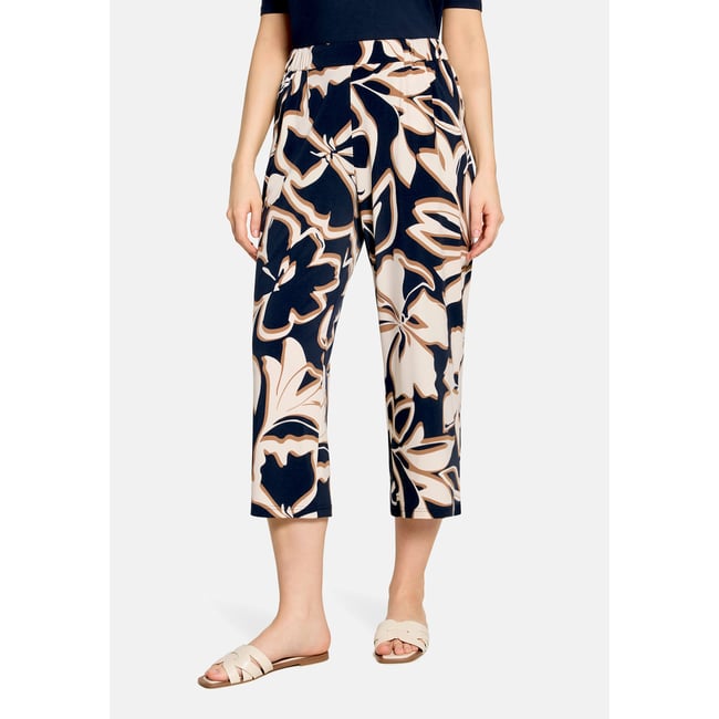Pantalon à enfiler à pinces dark blue/brown <span itemprop=