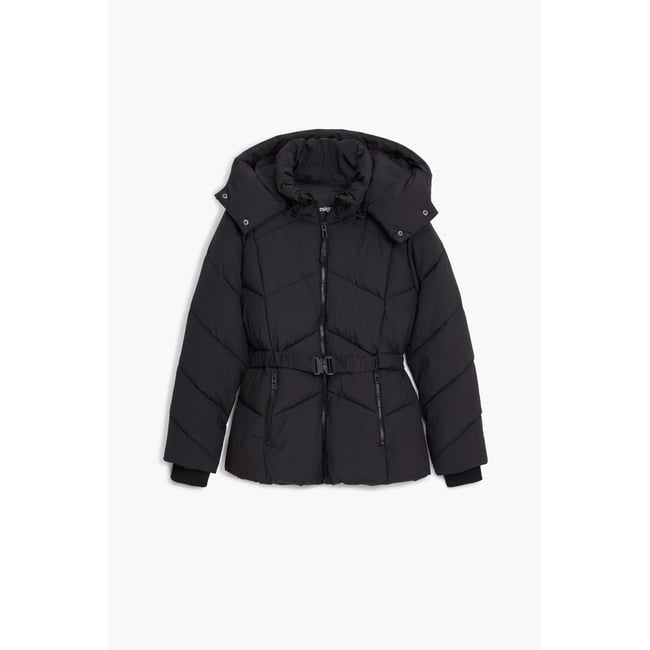 Manteau matelassé avec ceinture noir <span itemprop=