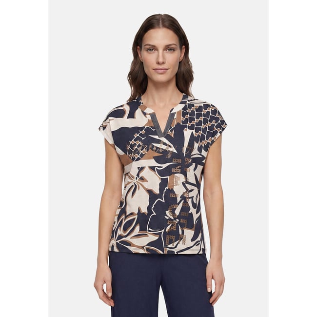 Haut casual à empiècement façon blouse dark blue/nature <span itemprop=