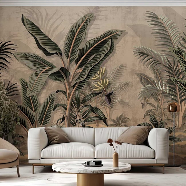 Papier peint panoramique palmier dune tropicale Couleur intissé <span itemprop=
