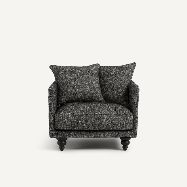 Sessel aus Bouclé, LAZARE schwarz <span itemprop=