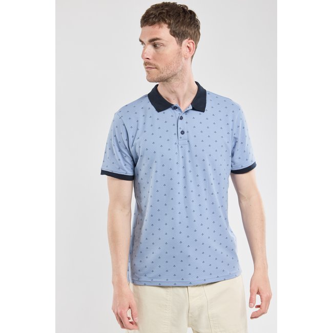 Polo motifs ancres en coton piqué eventide imprimé ancres <span itemprop=