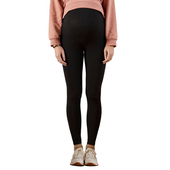 Lot de 2 leggings de grossesse en maille stretch lot noir et gris <span itemprop=