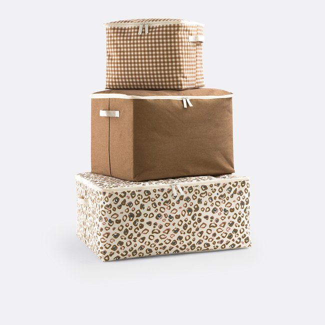 3er-Pack Aufbewahrungshüllen Sunny ecru /caramell <span itemprop=