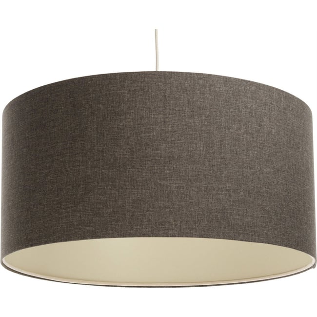 Suspension ronde en tissu lumière douce Boho Elegant Couleur beige crème texturé <span itemprop=