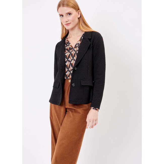 Veste tailleur imprimée en maille jacquard YSEULT - PRINCESSE NOMADE