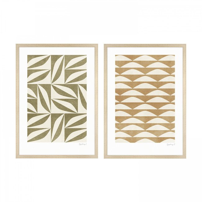 Set of 2 70x50cm Harmony Framed Prints, multi-coloured, SO'HOME