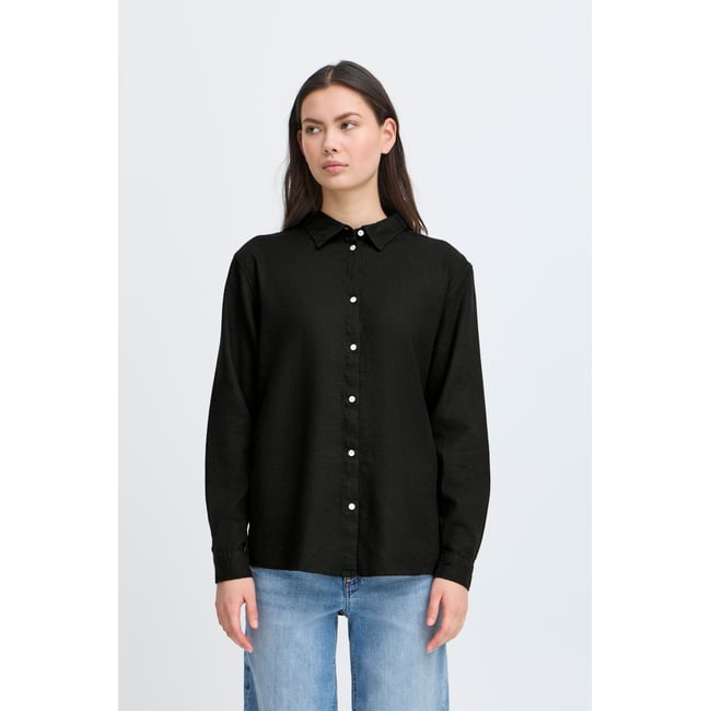 Chemise classique manches longues noir <span itemprop=