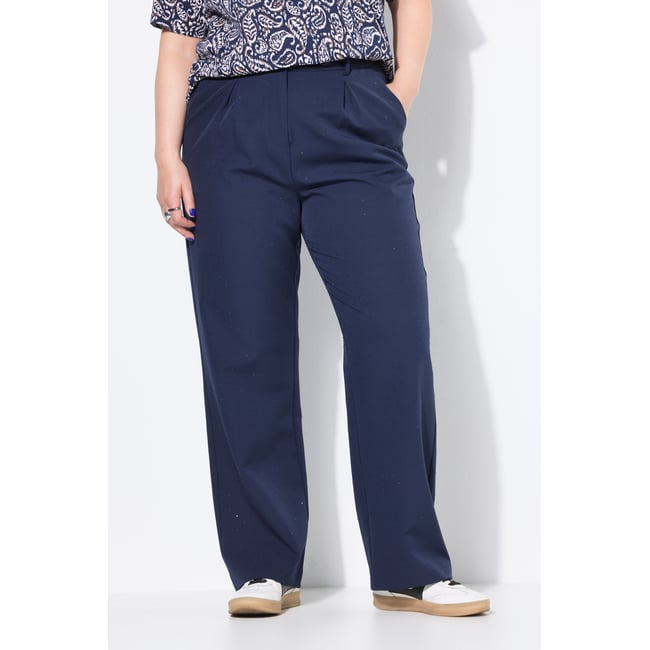 Pantalon à pinces marine <span itemprop=