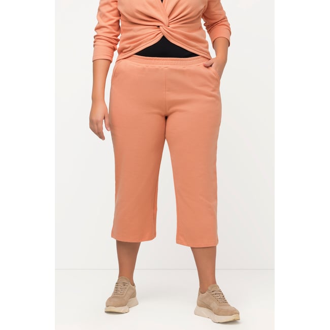 Jupe-culotte en molleton, longueur au mollet rouge-beige <span itemprop=