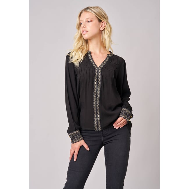 Blouse femme fluide à détails brodés ZITA - DEELUXE