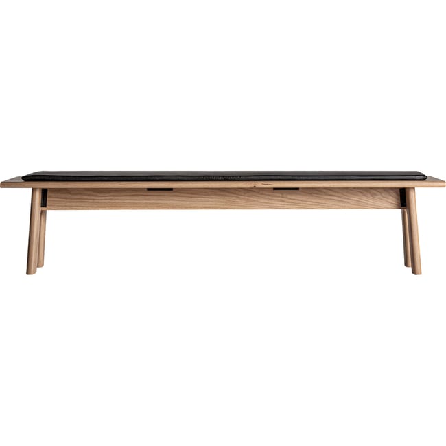 Banc contemporain en chêne collection NARA Couleur chêne clair et noir <span itemprop=